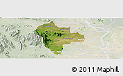 Satellite Panoramic Map of Tuk Phos, lighten