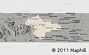 Shaded Relief Panoramic Map of Tuk Phos, darken, semi-desaturated