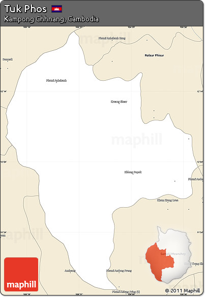 Classic Style Simple Map of Tuk Phos