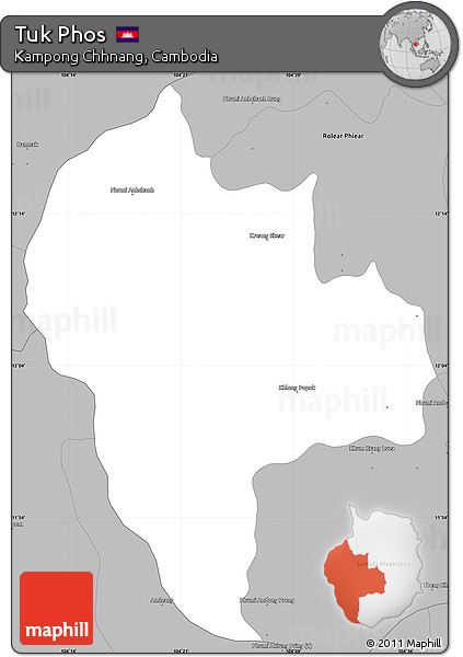 Gray Simple Map of Tuk Phos