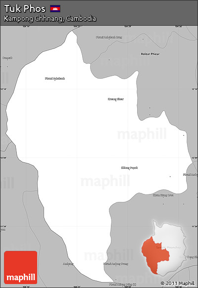 Gray Simple Map of Tuk Phos