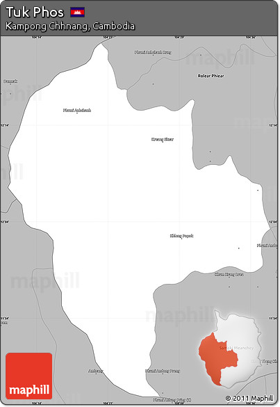 Gray Simple Map of Tuk Phos