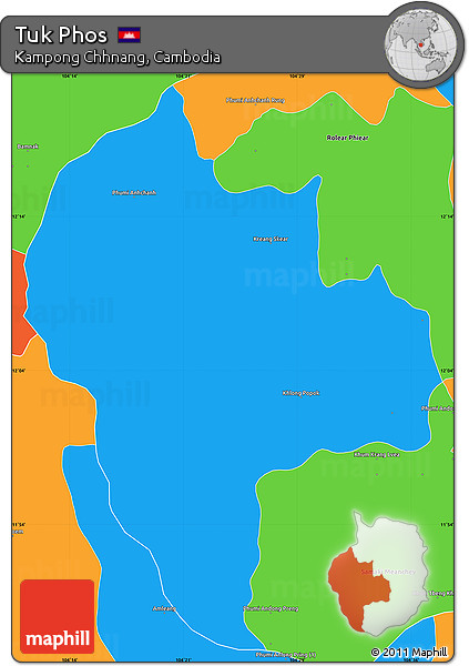 Political Simple Map of Tuk Phos
