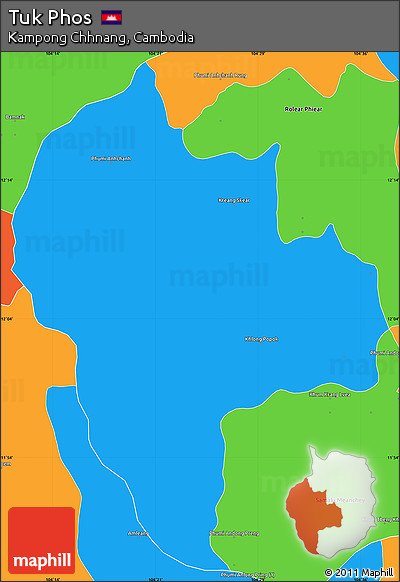 Political Simple Map of Tuk Phos
