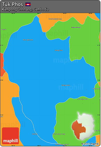 Political Simple Map of Tuk Phos