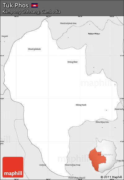 Silver Style Simple Map of Tuk Phos