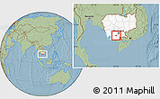 Savanna Style Location Map of Baset, highlighted country, hill shading