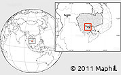 Blank Location Map of Oudong, highlighted country