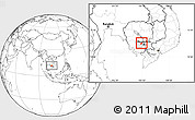 Blank Location Map of Oudong, highlighted parent region