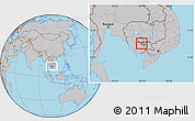 Gray Location Map of Oudong