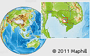 Physical Location Map of Oudong, highlighted parent region