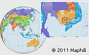 Political Location Map of Oudong