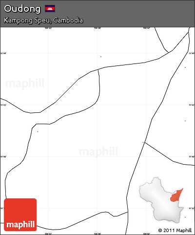 Blank Simple Map of Oudong, no labels