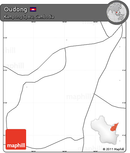 Blank Simple Map of Oudong, no labels