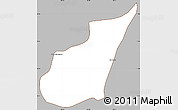 Gray Simple Map of Oudong, cropped outside
