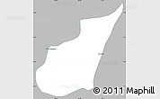 Gray Simple Map of Oudong, single color outside