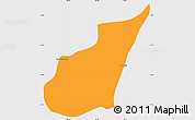Political Simple Map of Oudong, single color outside