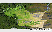 Satellite Panoramic Map of Kampong Speu, darken