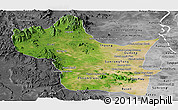 Satellite Panoramic Map of Kampong Speu, desaturated