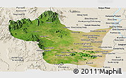 Satellite Panoramic Map of Kampong Speu, shaded relief outside