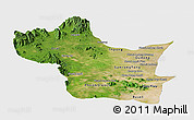 Satellite Panoramic Map of Kampong Speu, single color outside