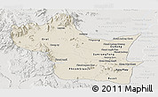 Shaded Relief Panoramic Map of Kampong Speu, lighten, semi-desaturated