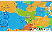 Physical 3D Map of Samrong Tong, political outside