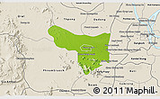 Physical 3D Map of Samrong Tong, shaded relief outside