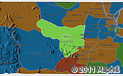 Political 3D Map of Samrong Tong, darken