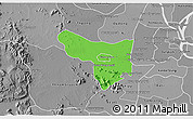 Political 3D Map of Samrong Tong, desaturated