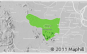 Political 3D Map of Samrong Tong, lighten, desaturated