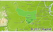 Political 3D Map of Samrong Tong, physical outside