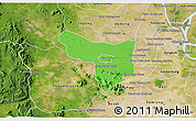 Political 3D Map of Samrong Tong, satellite outside