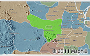 Political 3D Map of Samrong Tong, semi-desaturated