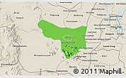 Political 3D Map of Samrong Tong, shaded relief outside