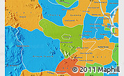 Physical Map of Samrong Tong, political outside