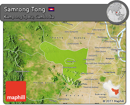 Physical Map of Samrong Tong, satellite outside