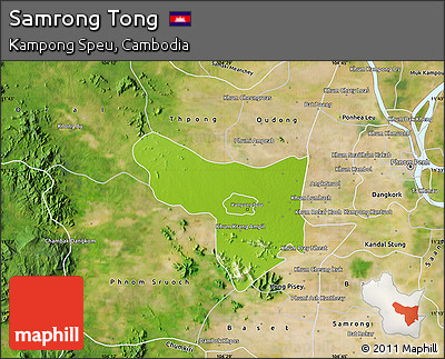Physical Map of Samrong Tong, satellite outside