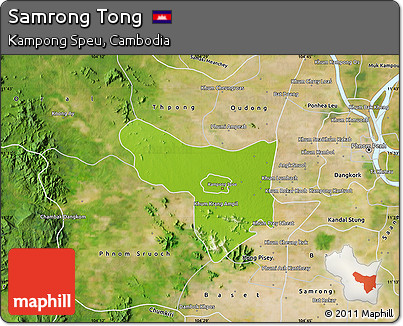 Physical Map of Samrong Tong, satellite outside
