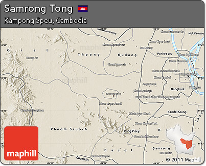 Shaded Relief Map of Samrong Tong