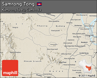 Shaded Relief Map of Samrong Tong