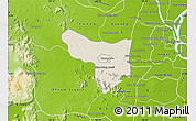 Shaded Relief Map of Samrong Tong, physical outside