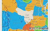 Shaded Relief Map of Samrong Tong, political outside