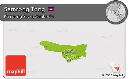 Physical Panoramic Map of Samrong Tong, cropped outside