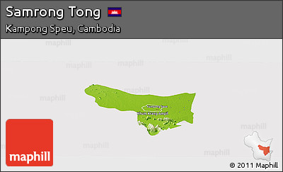 Physical Panoramic Map of Samrong Tong, cropped outside