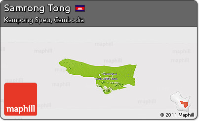 Physical Panoramic Map of Samrong Tong, cropped outside