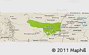 Physical Panoramic Map of Samrong Tong, shaded relief outside