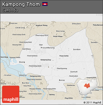 Classic Style 3D Map of Kampong Thom