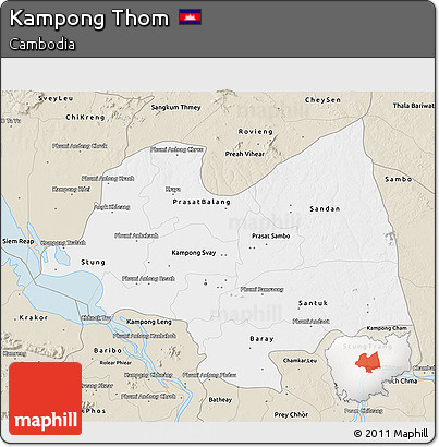 Classic Style 3D Map of Kampong Thom