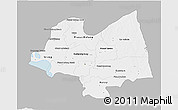 Gray 3D Map of Kampong Thom, single color outside